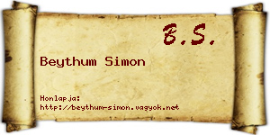 Beythum Simon névjegykártya